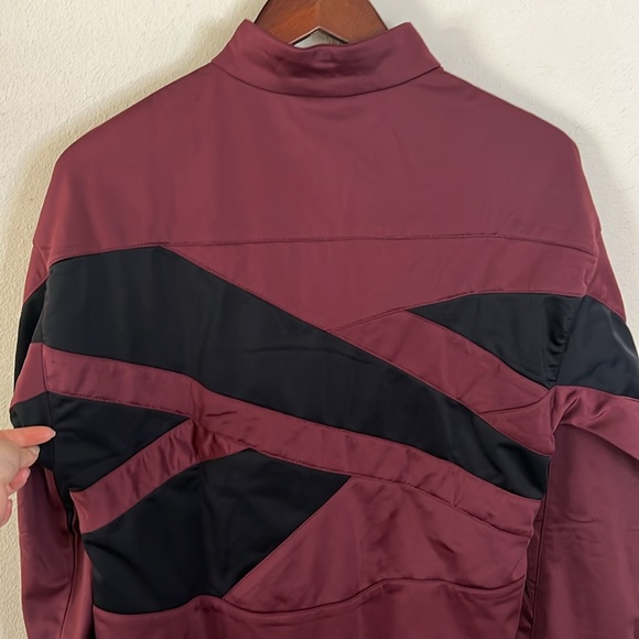 Reebok Track Top Jacket Maroon Black Mens Size Small Gym Running - Picture 6 of 15